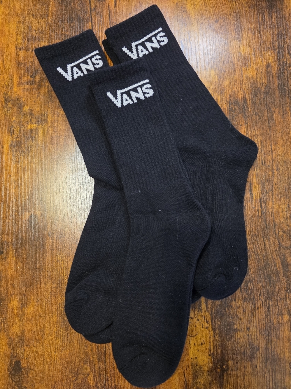 Vans Black Crew Socks 3-Pack Classic Logo NWOT Streetwear Bundle 🖤
